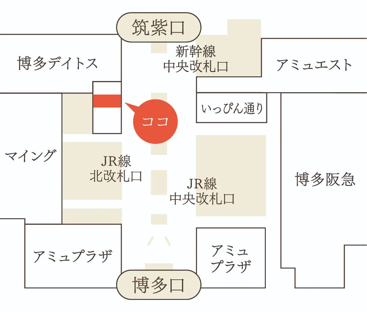 元祖博多めんたい重 博多のルートマップ